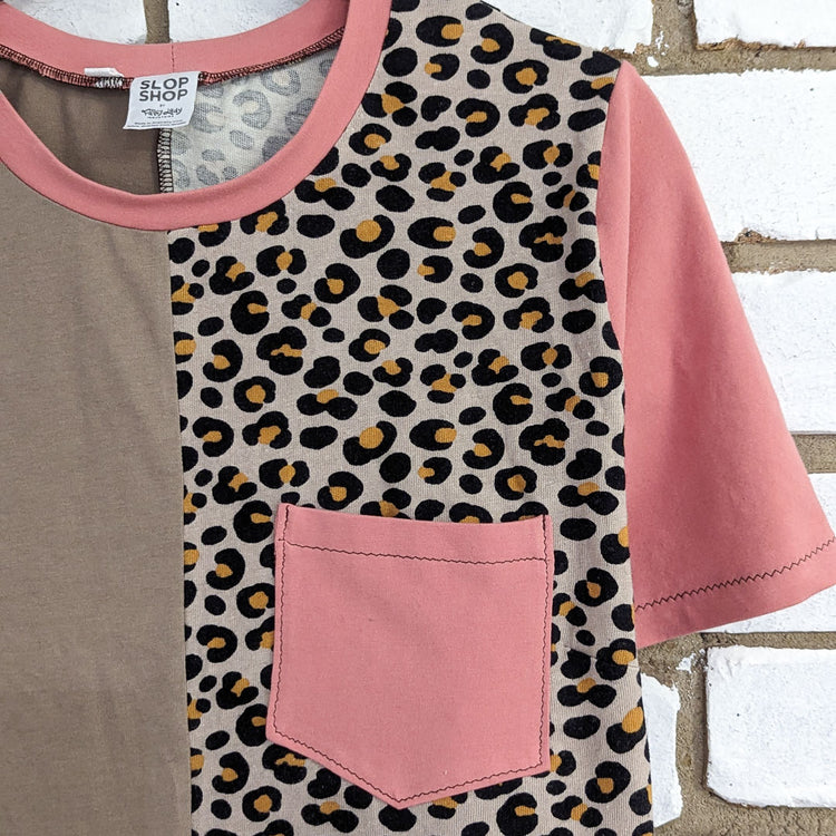 Leopard is a Neutral Tee (Coral) - size 14