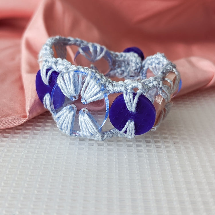 Blue and Pink Medallion Bracelet