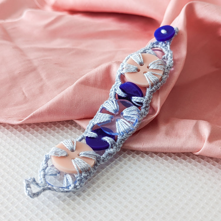 Blue and Pink Medallion Bracelet