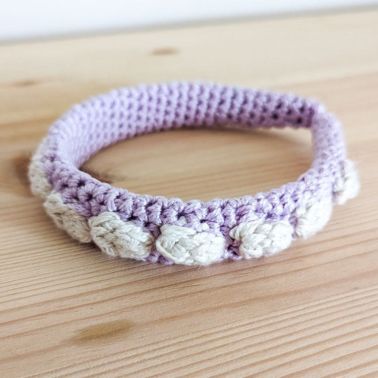 Lilac Puffs Crochet Headband