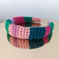 Colourblocked Green, Pink and Lilac Crochet Headband