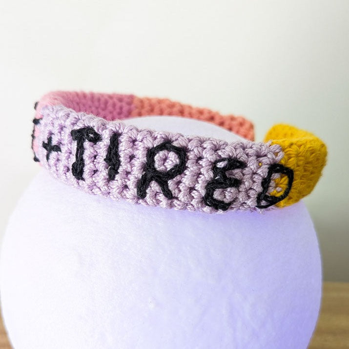 Cute + Tired Colourblock Crochet Headband
