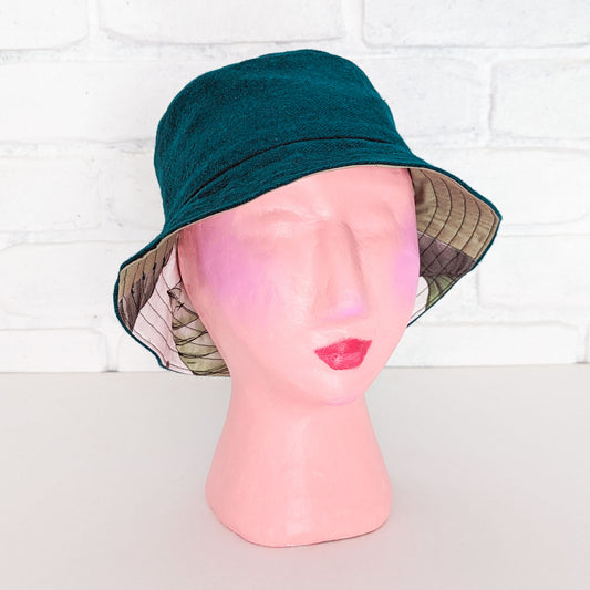 Teal Wool Bucket Hat - Small