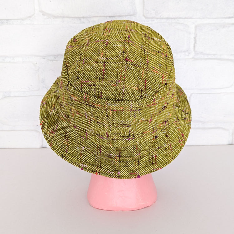 Lime Tweed Bucket Hat - Medium