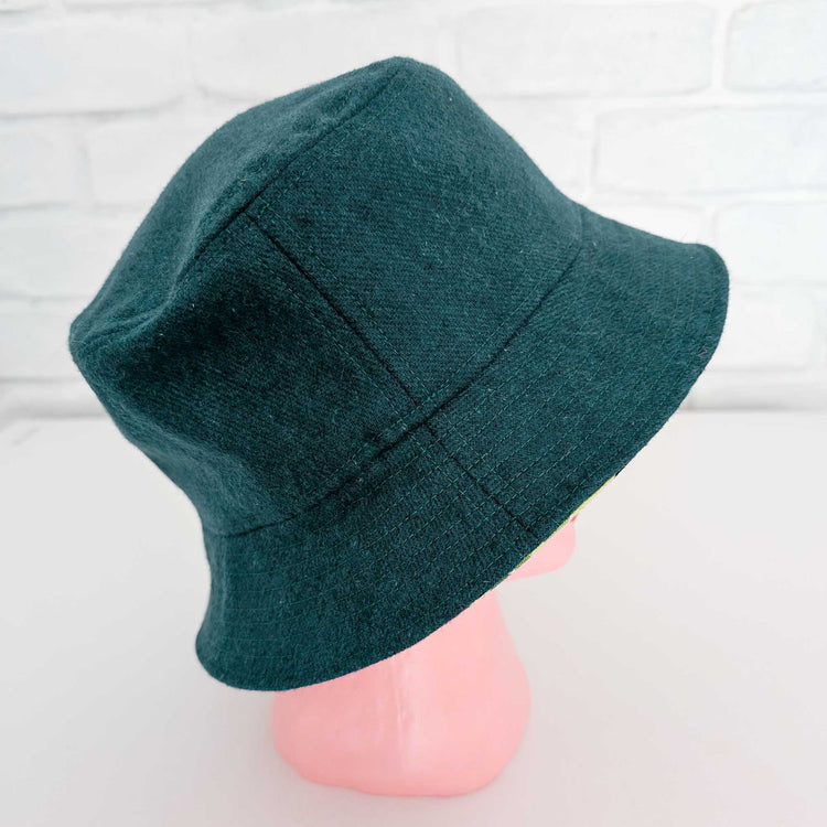 Teal Wool Bucket Hat - Large