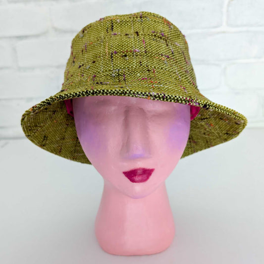 Lime Tweed Bucket Hat - Medium