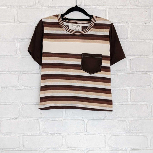 Beautiful Brown Stripe Tee - size 8