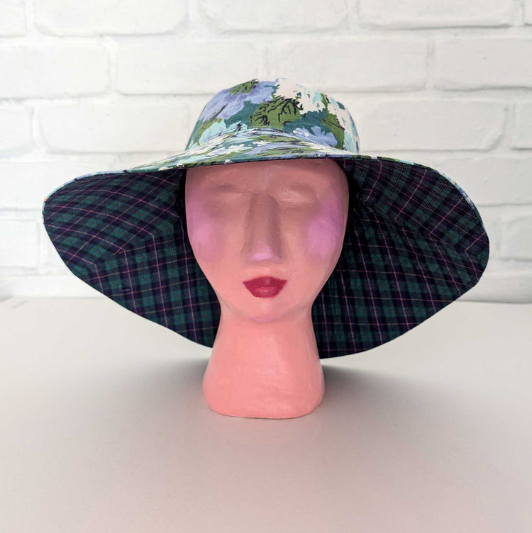 Watery Floral Sun Hat - M