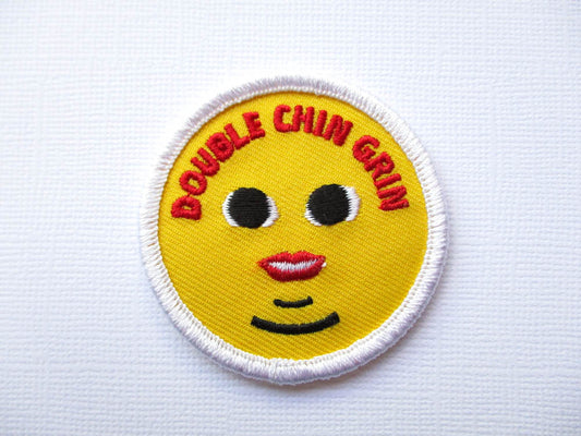 Girth Guides Double Chin Grin, Fat Activist Patch
