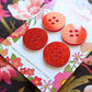 Red Glitter Buttons